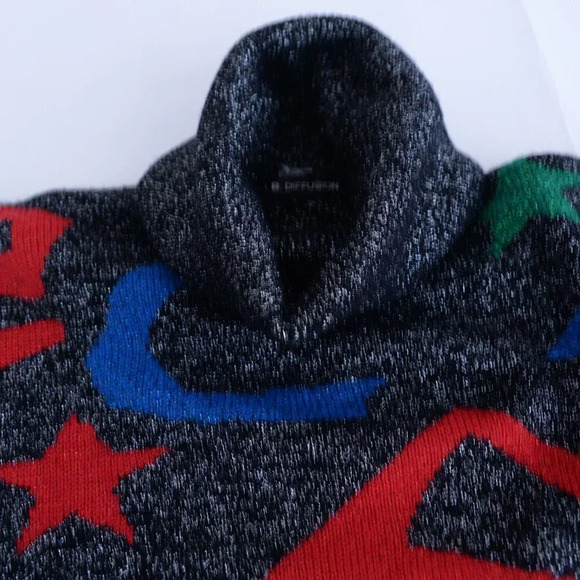 Vintage B. Diffusion 72% Lambswool Black Sparkly Turtleneck Sweater M - Picture 12 of 13